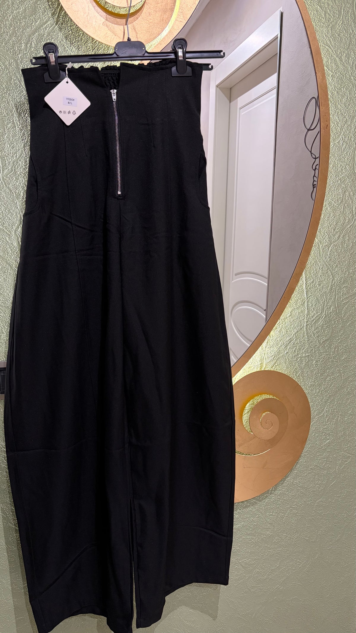 Pantaloni wide leg a vita alta con cerniera frontale - foto 7