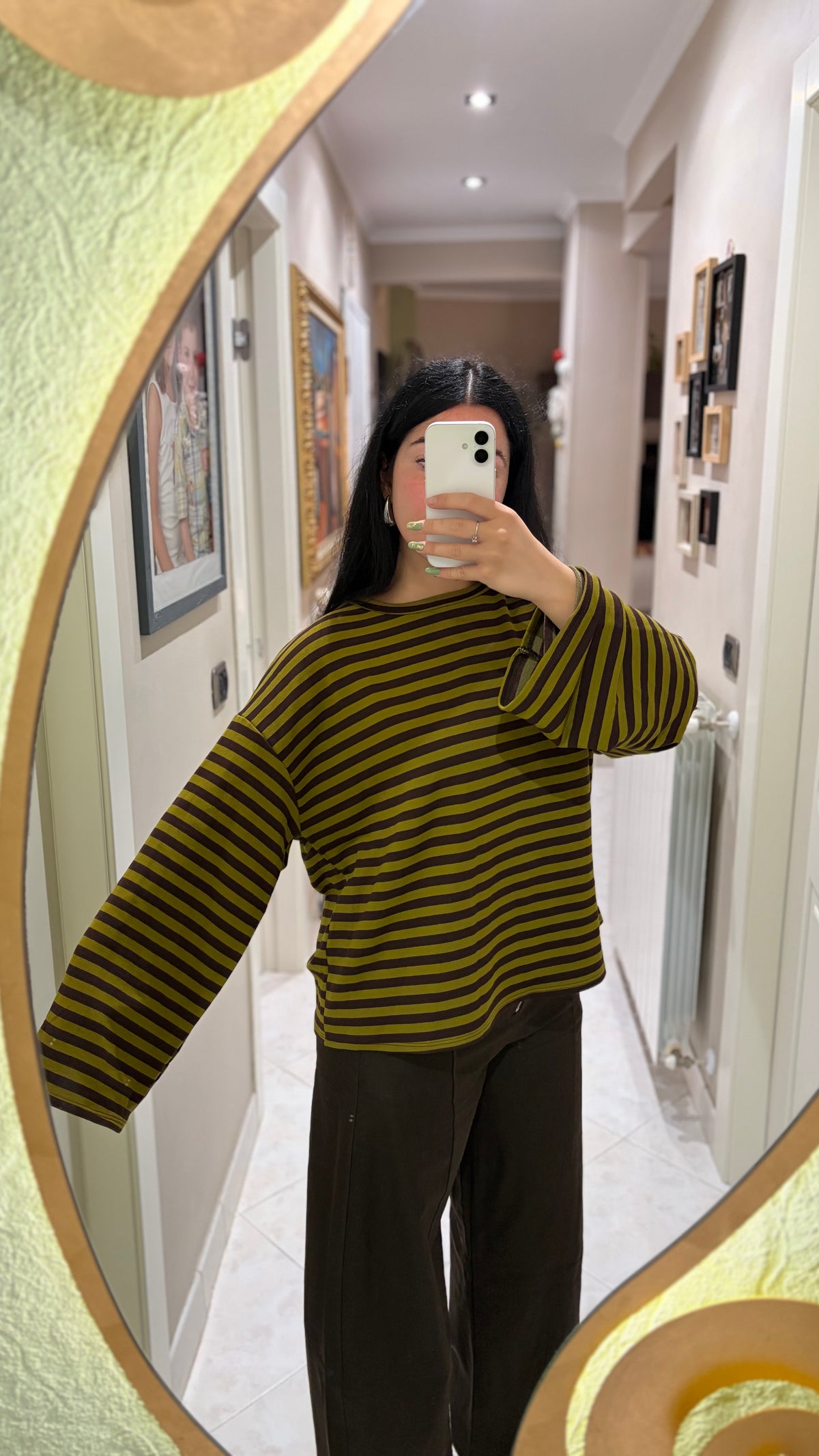 Maglia oversize a righe a manica lunga - foto 4
