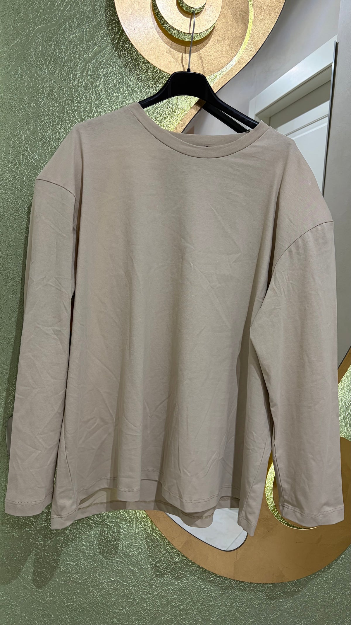 Maglia oversize in cotone con spalline imbottite - foto 5