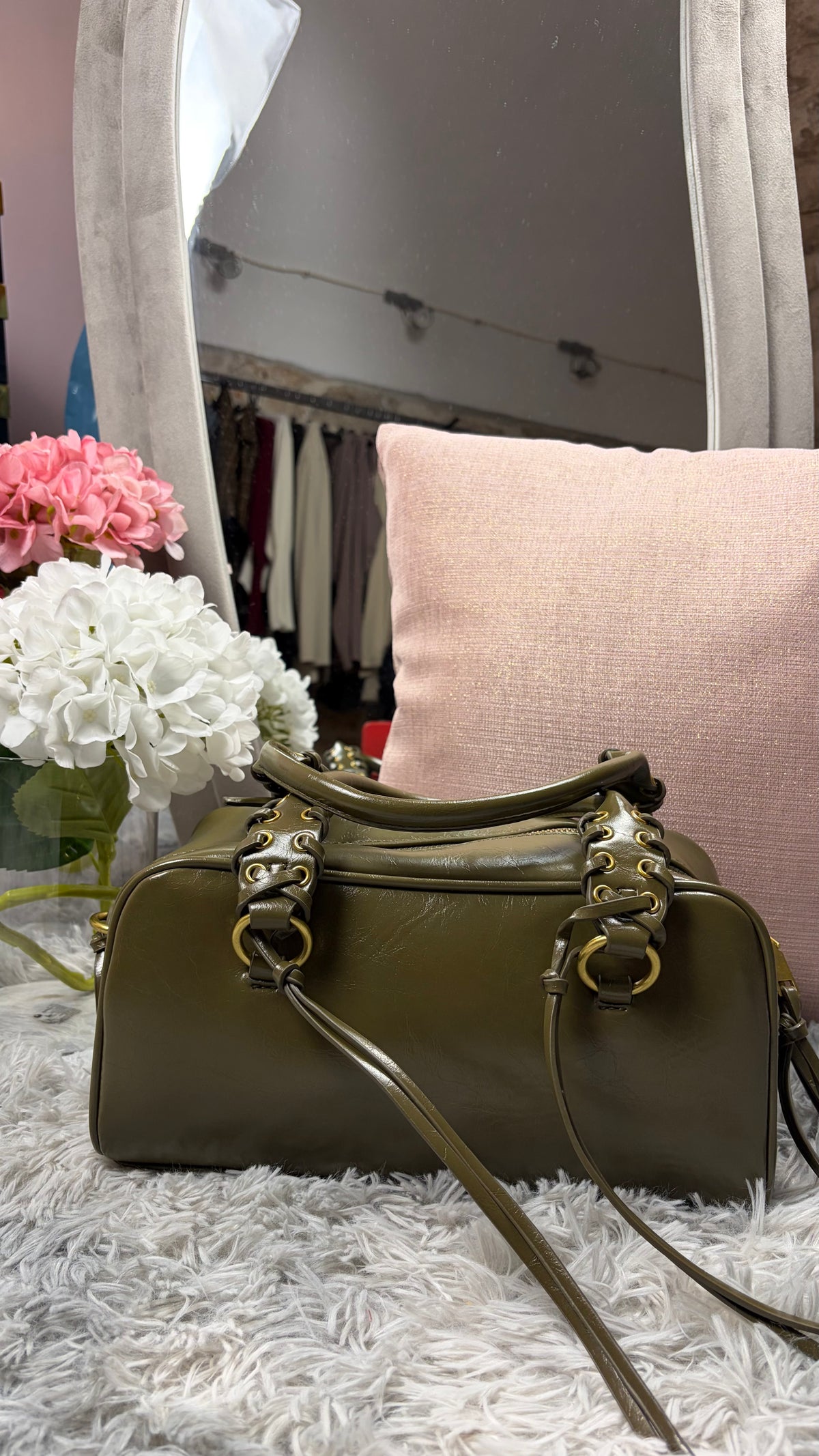 Borsa Olivia verde a bauletto - foto 1