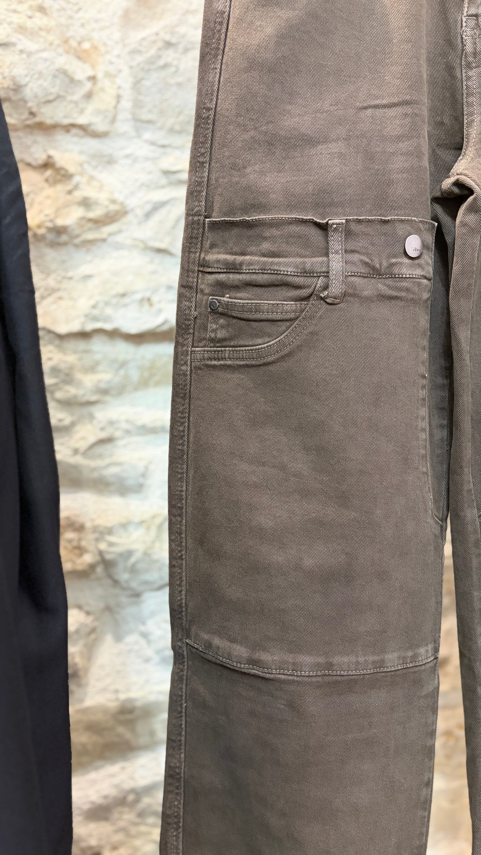 Jeans carpenter wide leg Double Waist in denim marrone - foto 4