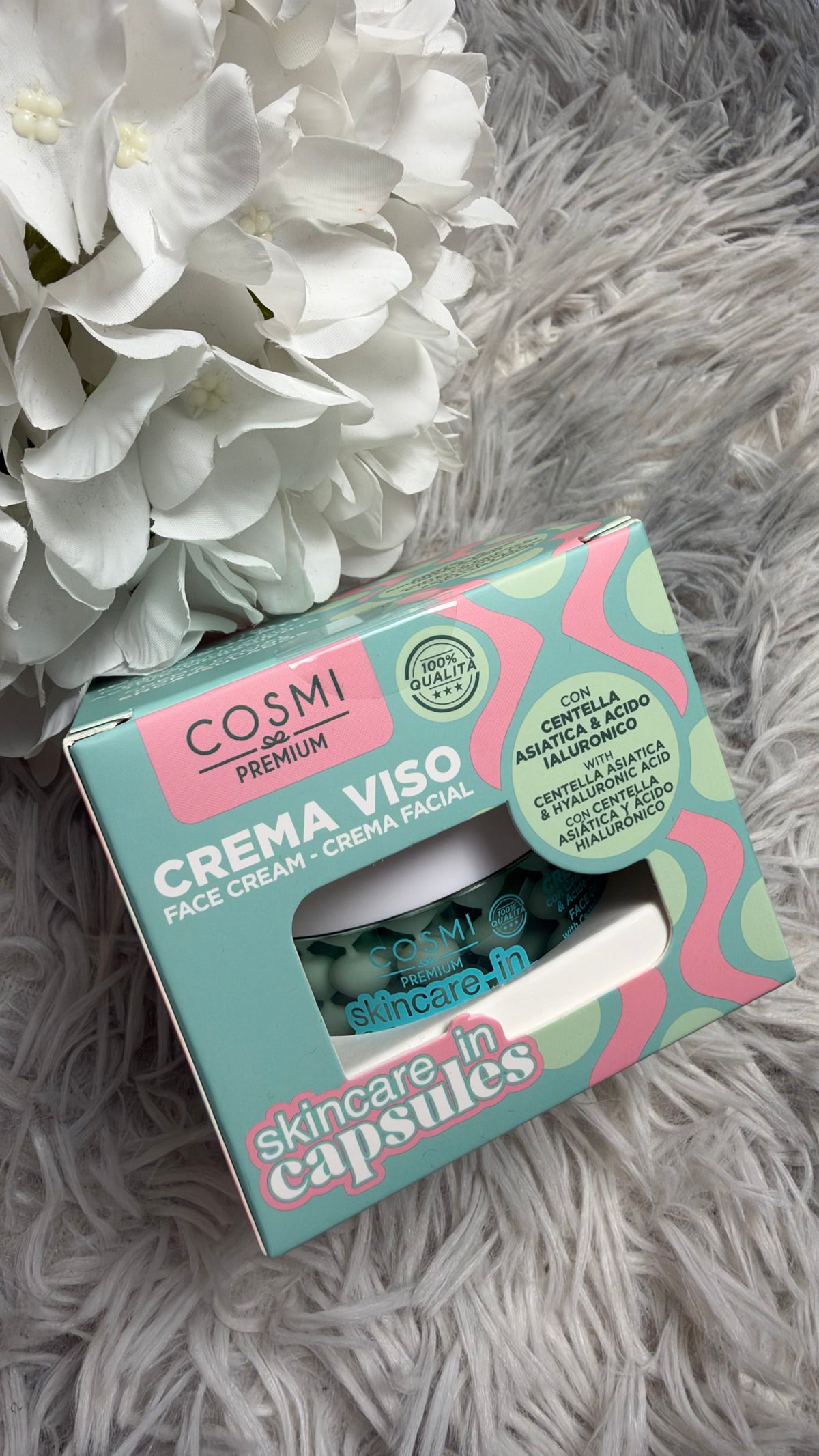 Crema viso Skincare in Capsules Cosmi Premium con centella asiatica e acido ialuronico